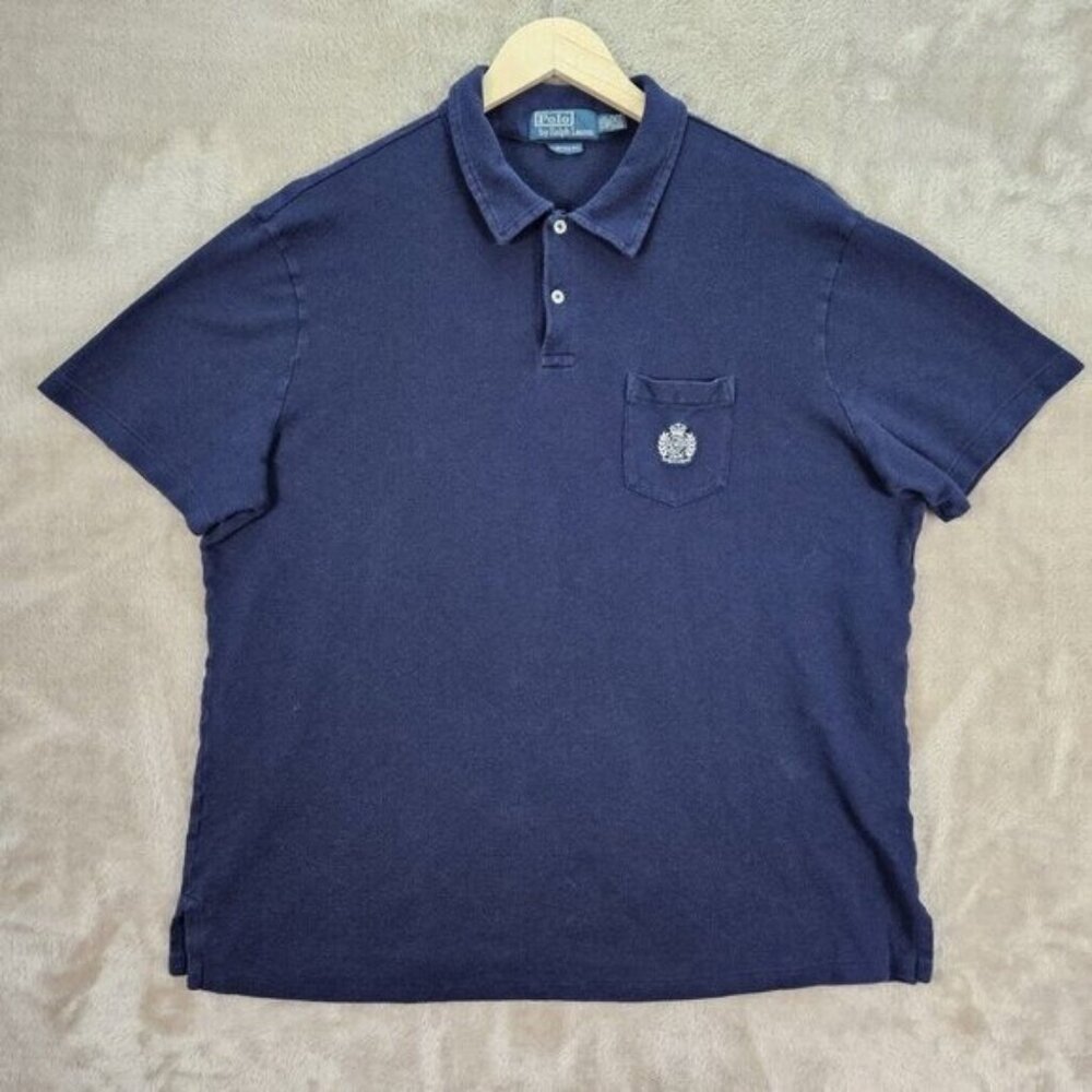 Polo By Ralph Lauren Custom Fit Linen Cotton Shirt Crest Badge Golf Mens Sz XXL